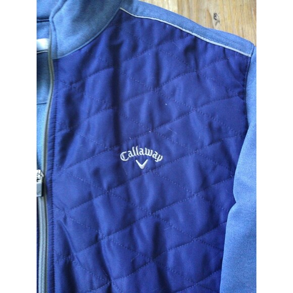Callaway Men’s Blue Quilted Zip Golf Soft Shell Fleece Jacket Sz XL Sporty Soho - Picture 2 of 5